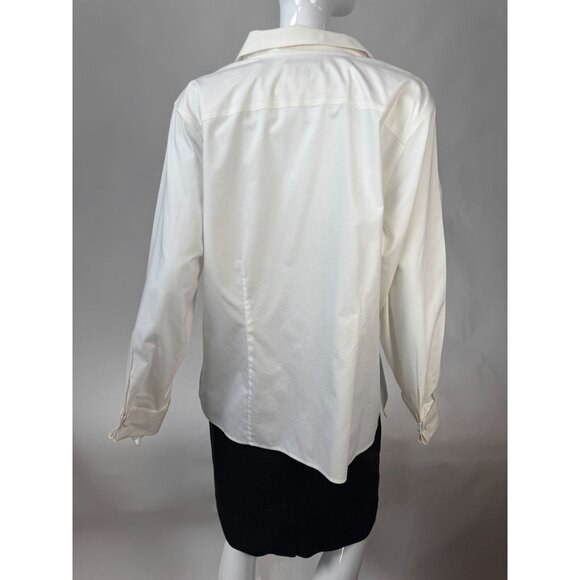 Gold Label Investments Non-Iron White Embroidered Button-Up Shirt 16W 100% Cotto - Picture 4 of 16